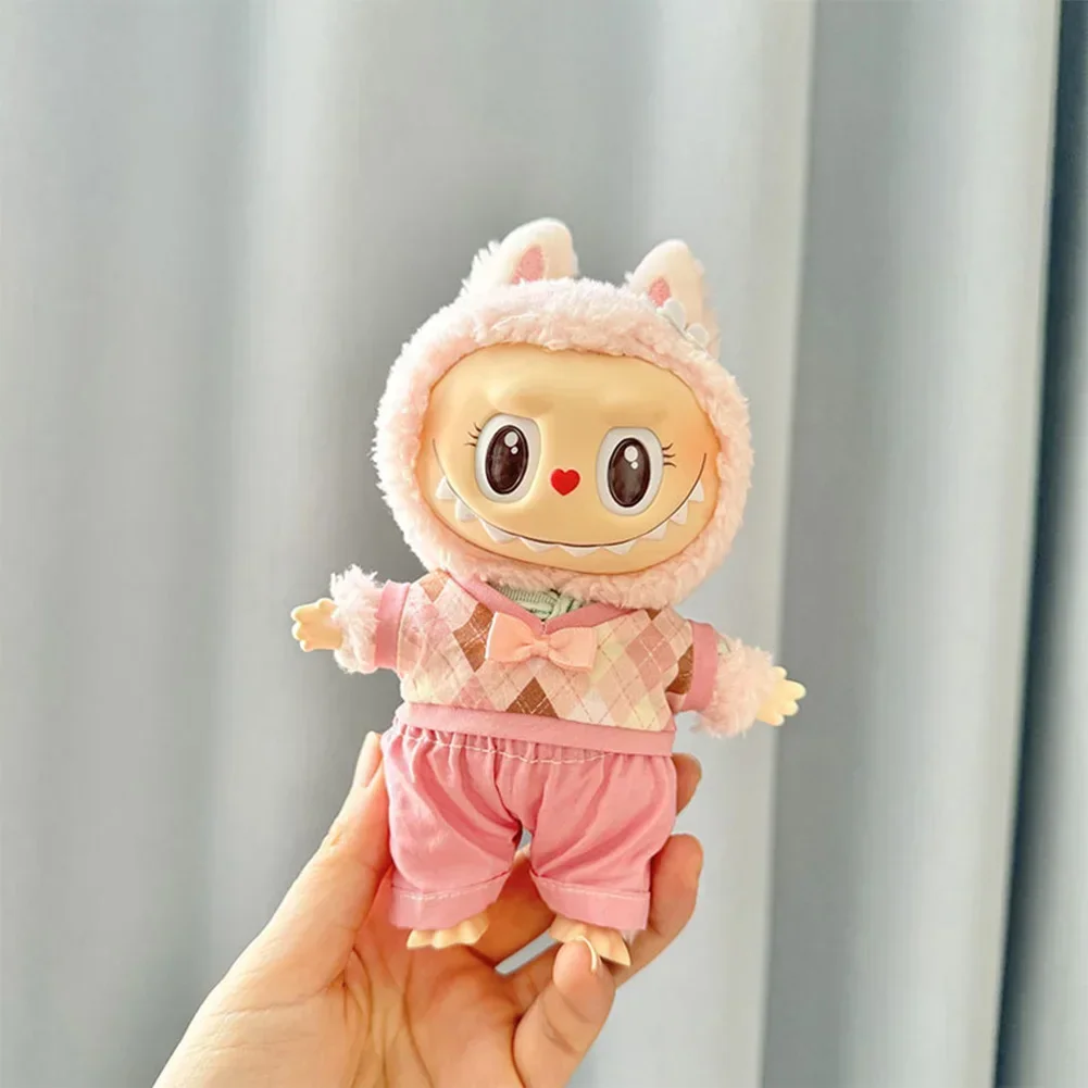 Mini Plush Doll'S Clothes Outfit Accessories For Korea Kpop Exo 15-17cm V1V2 Labubu Idol British couple JK suit Clothing Gift