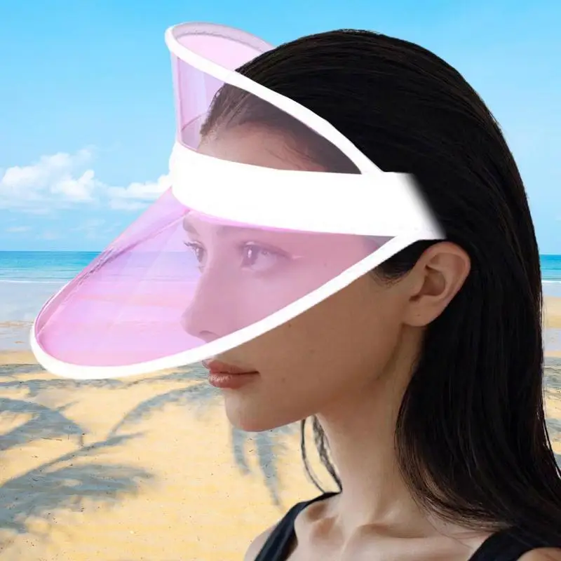 Women Man Transparent Summer Sun Visor Party Casual Clear Adult Sunscreen Cap Sunhat Unisex Outdoor Hat