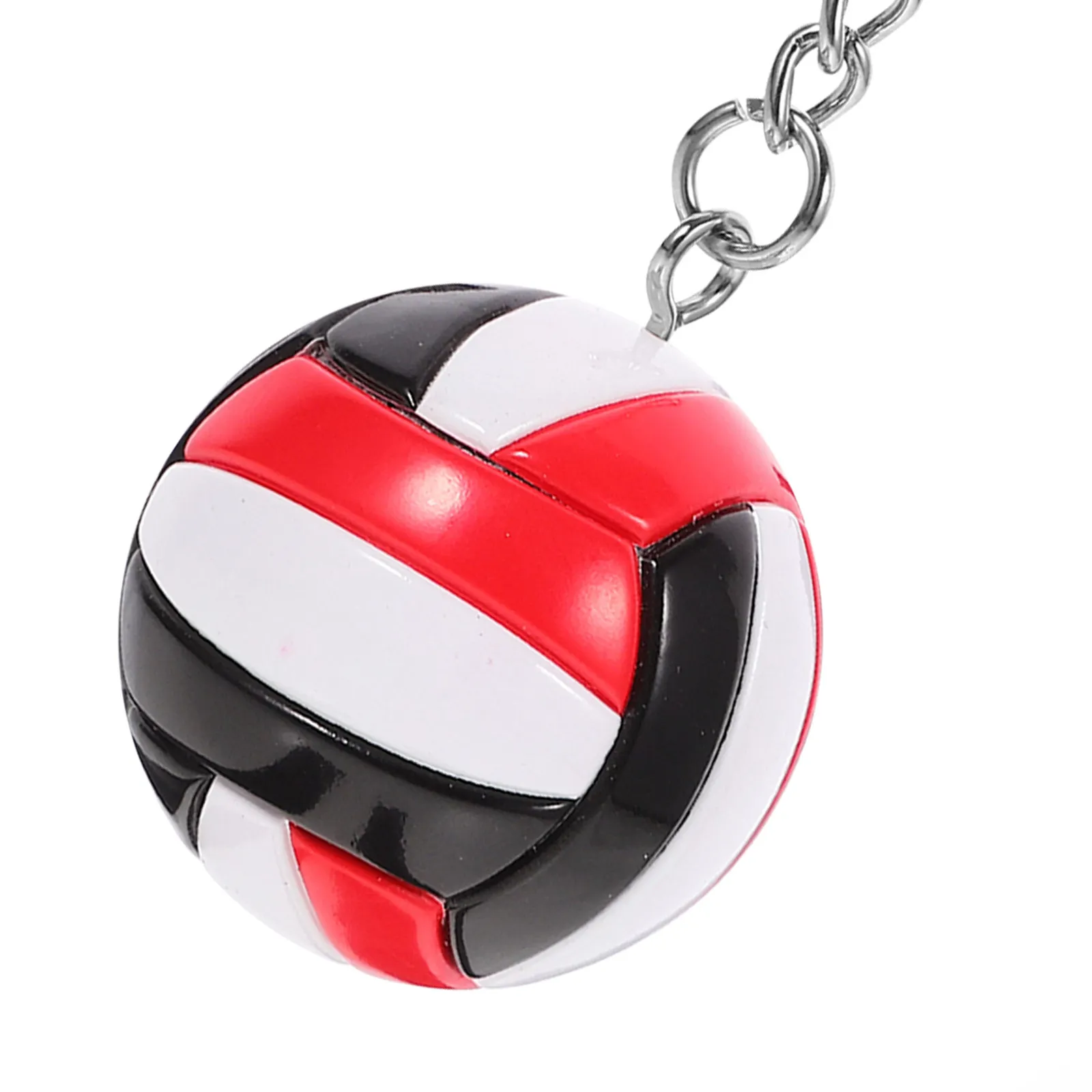 Mini Volleyball Shaped Keychain Pendant Imitation Metal Sports Theme Bag Backpack Accessory Creative Key Ring Ornament
