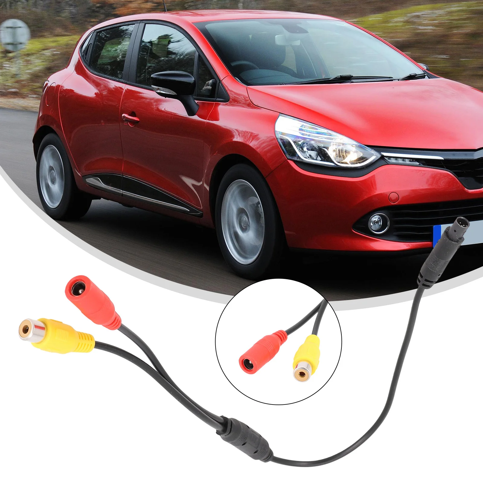 

01Car Backup Reverse Camera Adapter Cable 4-Pin Female Male To CVBS For RCA Female Connector Wire Harness Parking Reverse Camera