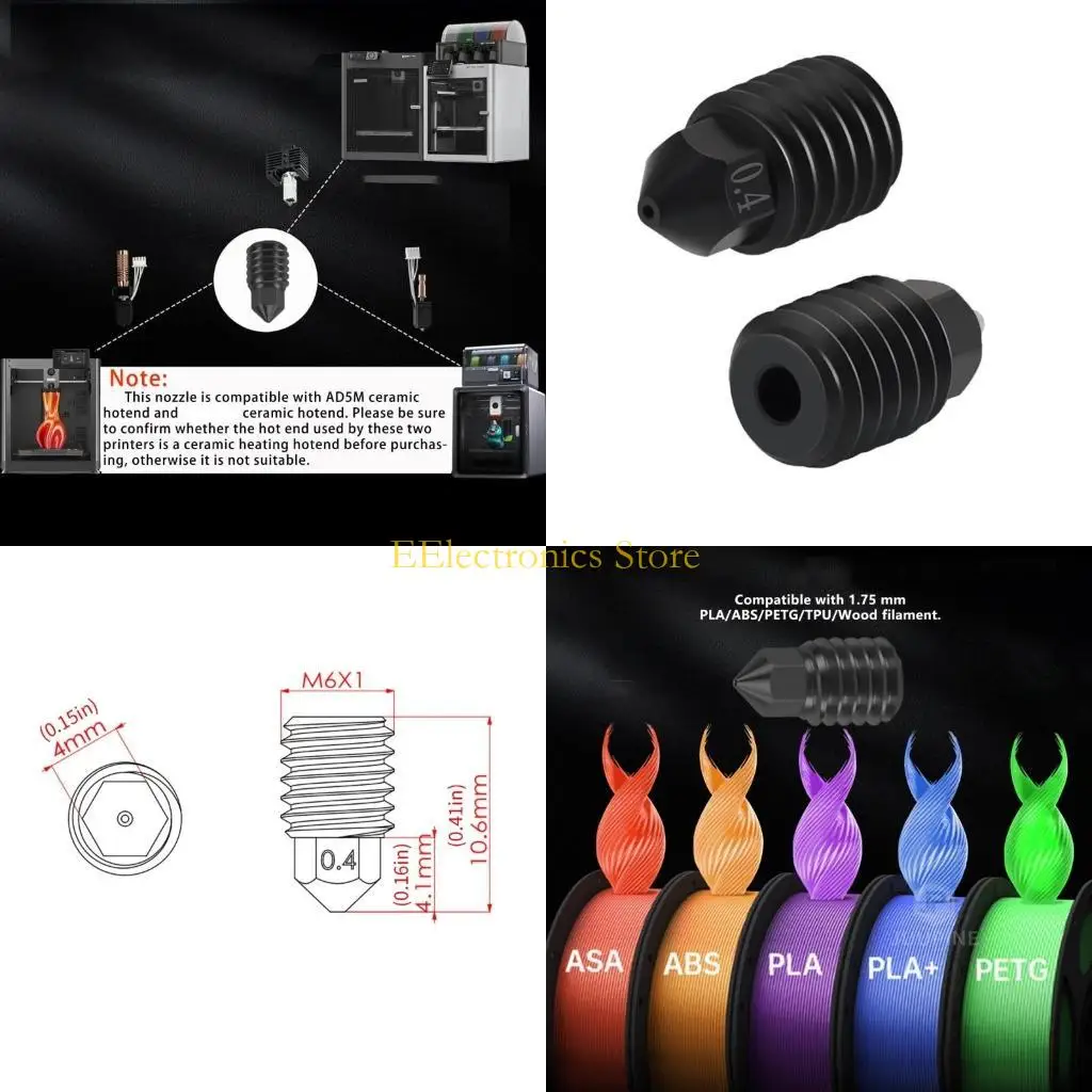 

B03C Accuracy Engineered 3D Printer Nozzles point 0.8mm Hardened Substance Rapid Installation Magnetic Fixation Structure