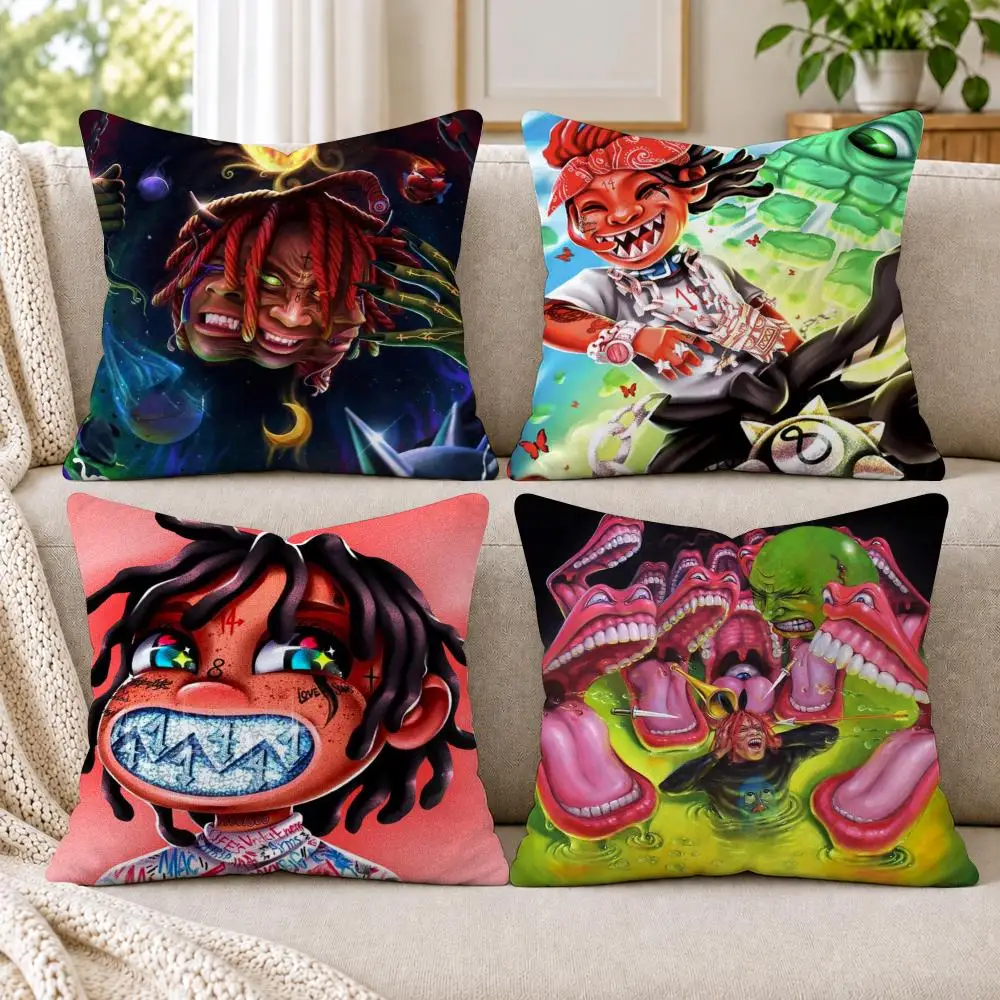 Rapper T-Trippie R-Redd Cushion Cover Short Plush Double-Sided Printing Sofa Bedroom Living Room Throw Pillow Cover Home Decor