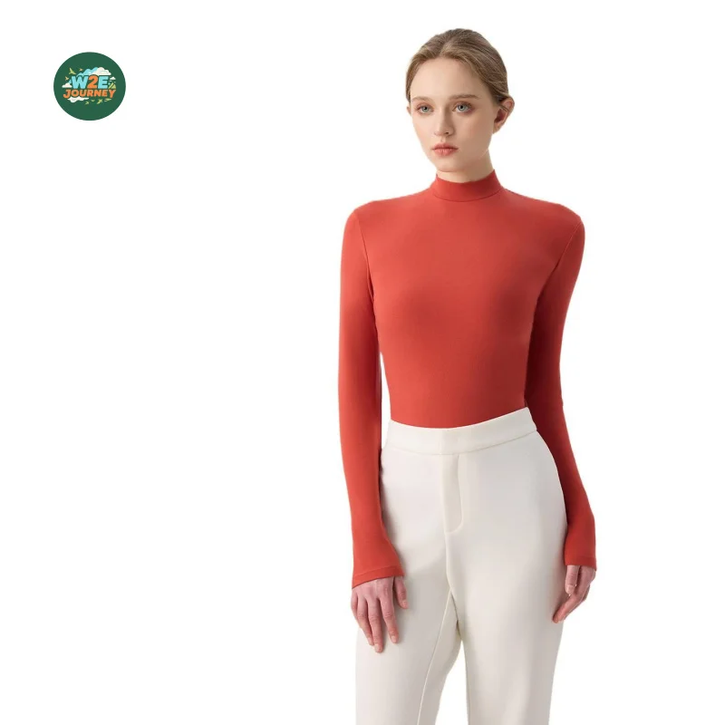 

W2EJOURNEY Европейское нижнее белье размера США, шерстяное термоволокно, акриловое высокоэластичное термобелье из модала, облегающие футболки, топы