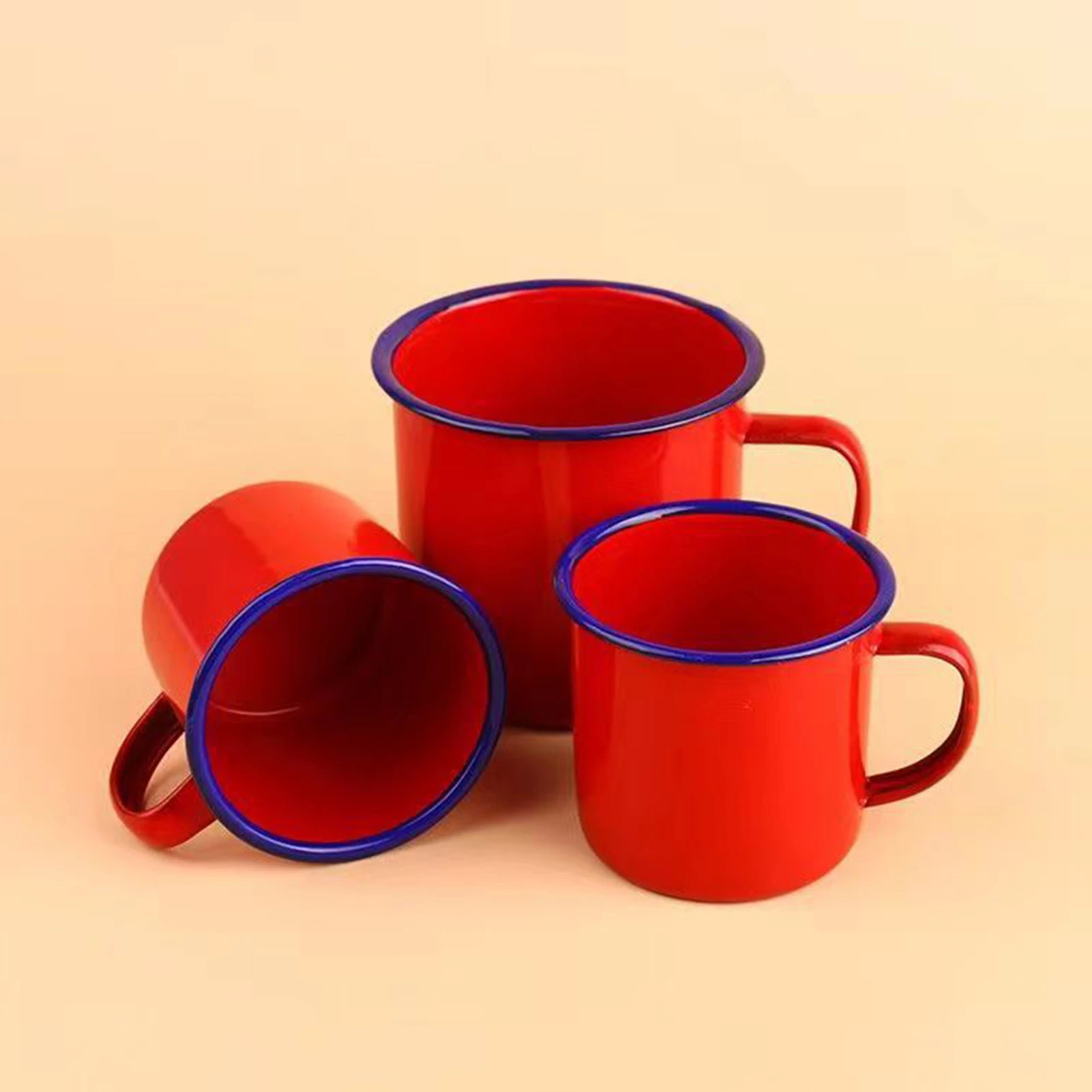 

Портативные эмалированные кружки в стиле ретро, прочная круглая кружка для воды, эмалированная кружка с широким отверстием, вечерние кружки для пивного сока, уличные кружки для воды для кемпинга