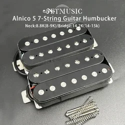 Alnico 5-Humbucker Pickup Coil, Guitarra elétrica de 7 cordas, Pickup de divisão, N-8.8K, B-14.2K, Preto, Peças de guitarra