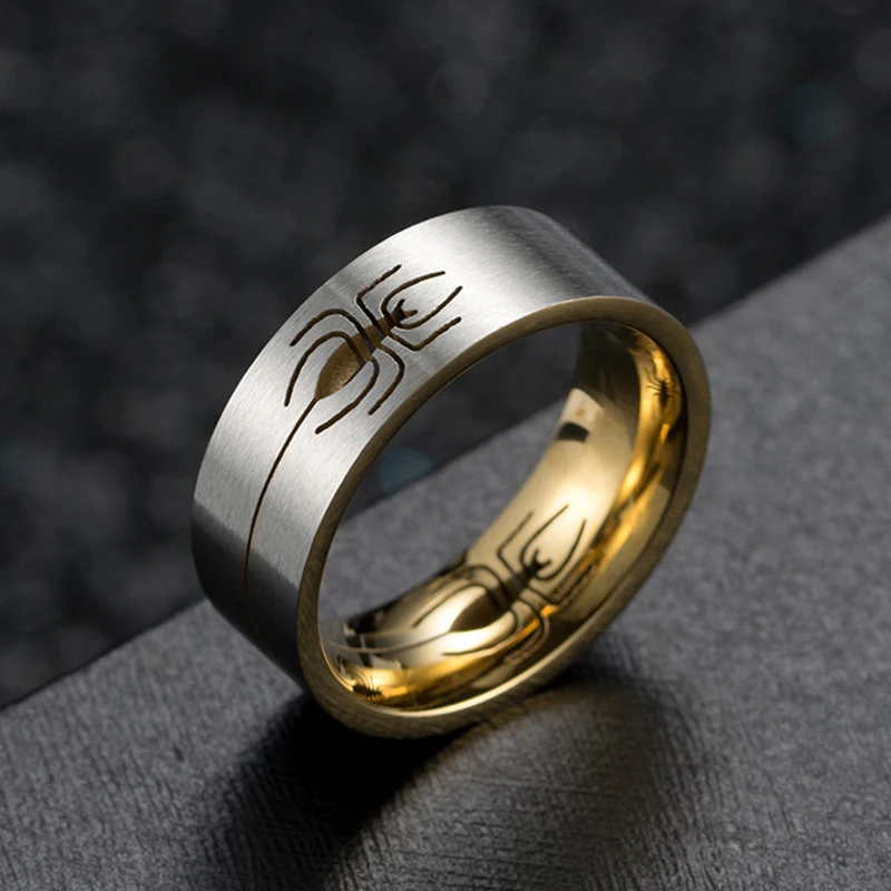 

Men's Spider Ring Andrew High Quality Stainless Steel Rings Gifts For Man Garfield Peace Hiphop/Rock Women Jewelry Accessories