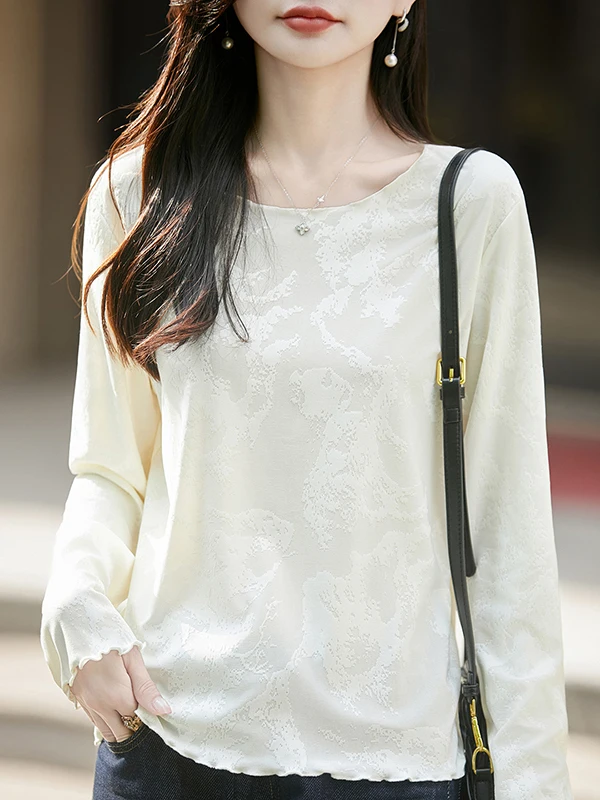 High-End New Chinese Style Knitted Long Sleeve round Neck Loose Women's Top Autumn Season Versatile Outerwear Floral Embroidery