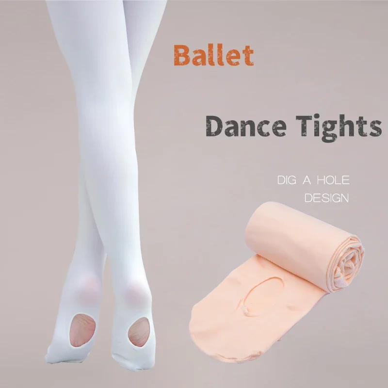 Medias de Ballet de princesa para niñas, pantimedias de baile de alta elasticidad con agujero, medias para estudiantes y niños para primavera y otoño