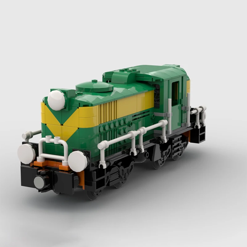 City Service Car Model MOC Building Bricks Railway Diesel Locomotive Modular Technology Gift Holiday Assemble Children Toys Suit