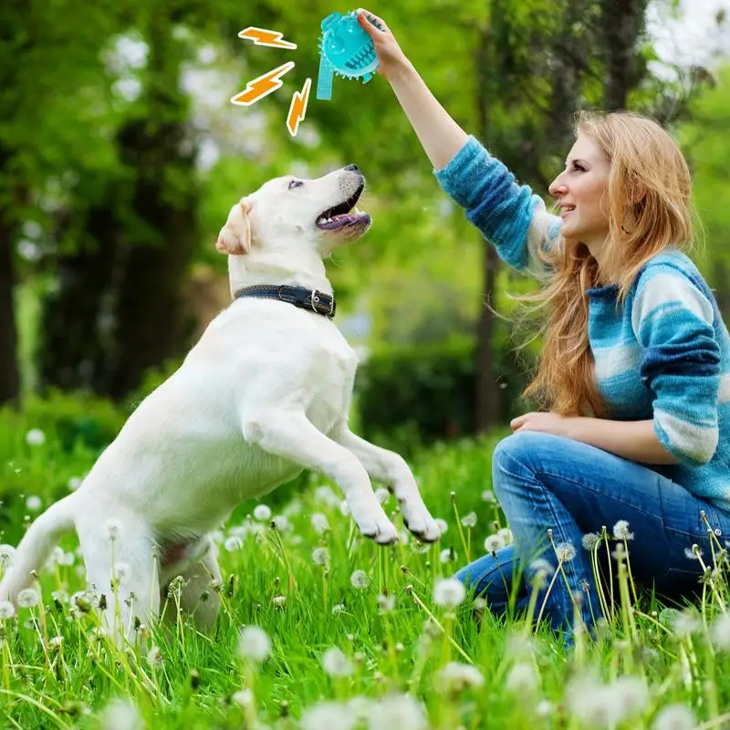 Dog Toy Balls Blue Big Eye Animal Shape Puppy Chew Toy Multi-purpose Dog Treat Food Dispensing Toys Pet Chewing Squeaky Ball