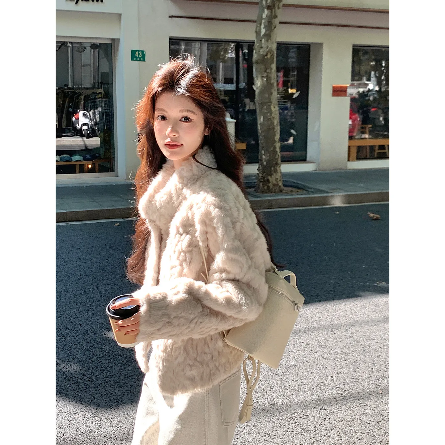 Womens Faux Fur Short Jacket Stand Collar Winter Coat with a Flattering Silhouette for Dressy Outfits and Everyday Layering
