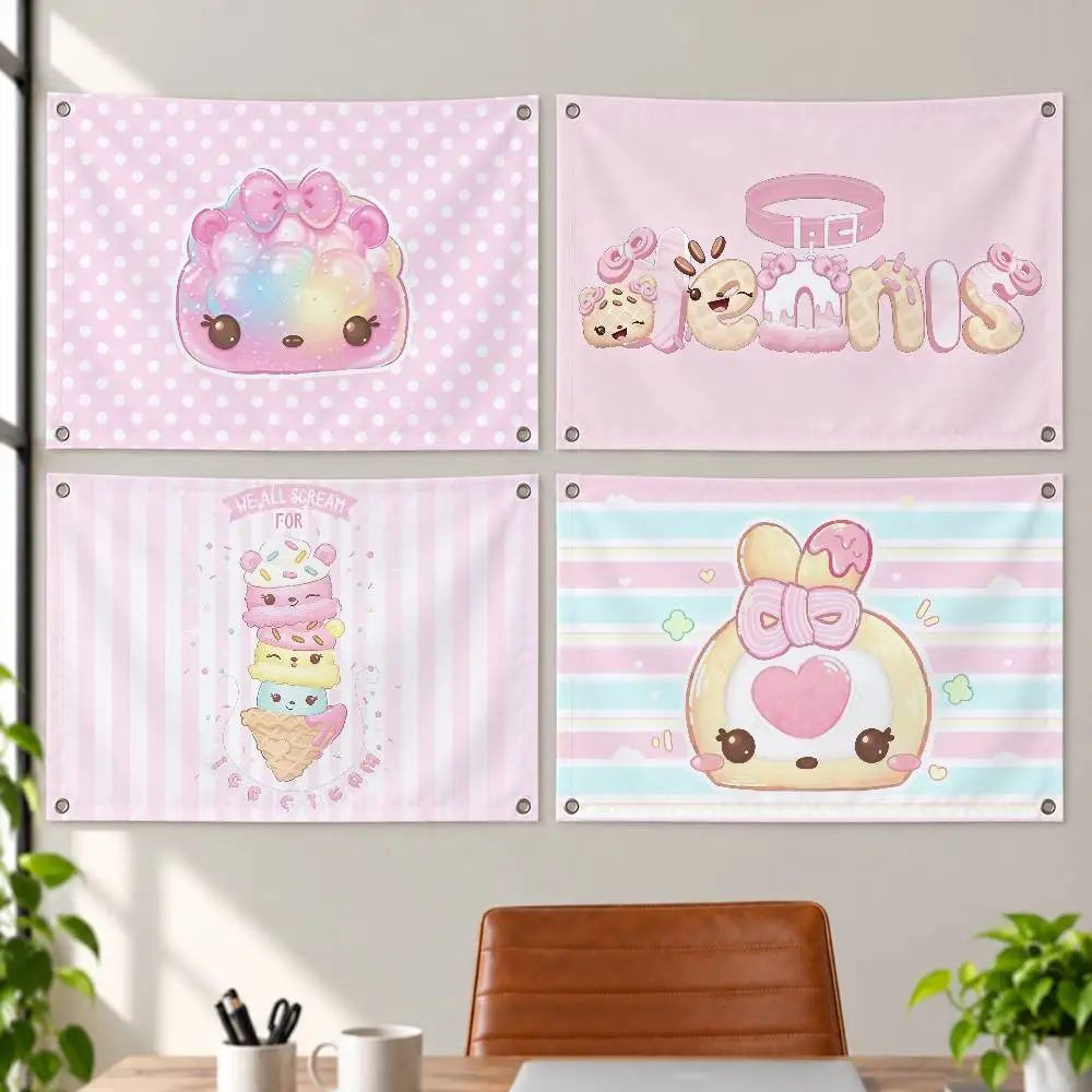 Toy Brand Num Noms Aesthetic Wall Tapestry Flag Printed Wall Hanging Living Room Party Outdoor Decor