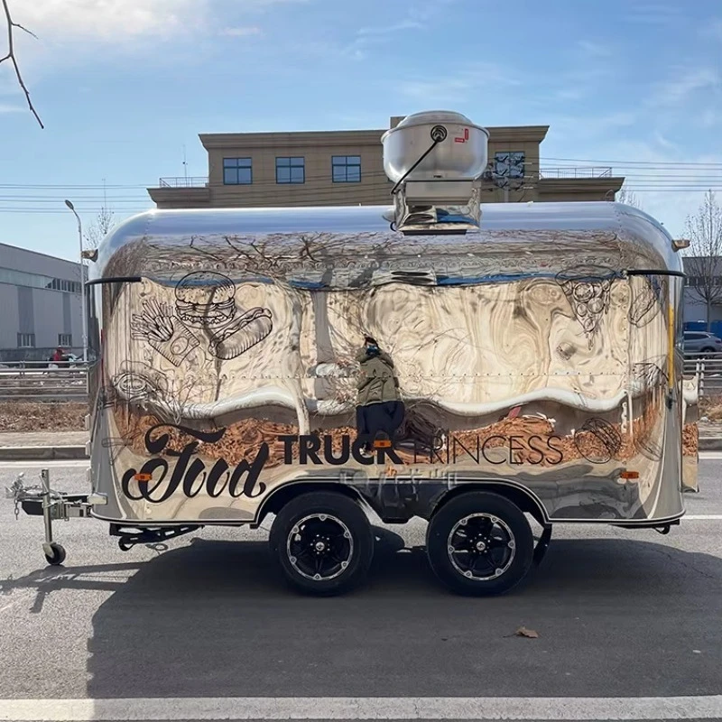 Rimorchio mobile personalizzato per bar caffè, hamburger mobile, pizza, hot dog, barbecue, fast food, rimorchio per cucina completa in vendita in Europa