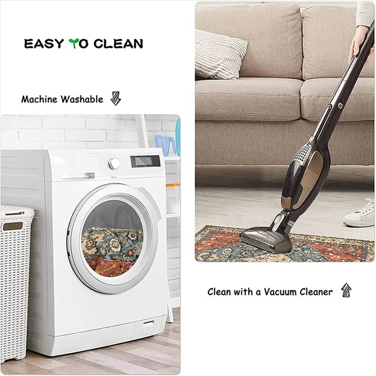 【REUNION】2X потертый ковер для прихожей, коврик для двери, богемный напольный ковер из искусственной шерсти для внутреннего переднего входа, кухни, ванной комнаты, номер 5