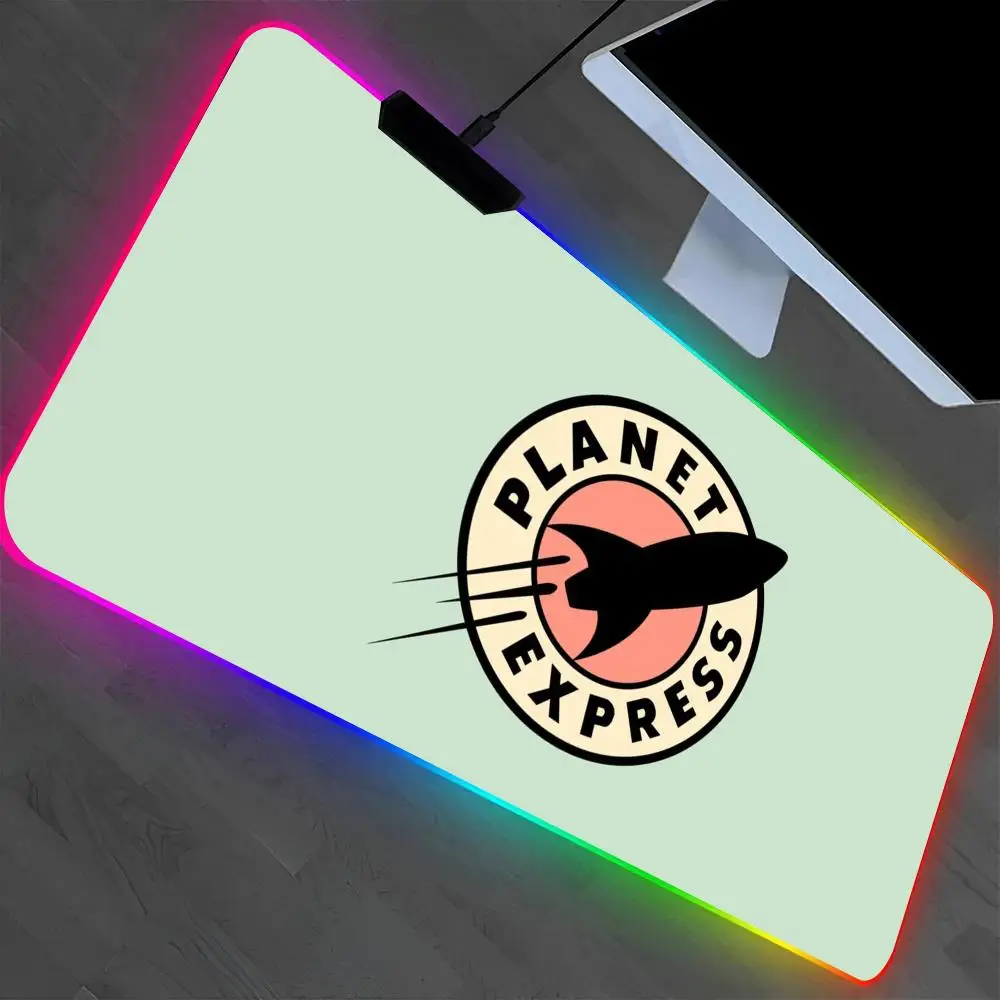 

Cartoon F-Futurama Mouse Pad Laptop Mat Gaming RGB Anime Mousepad Backlit Gamer Girl Cartoon Table Pads Deskpad