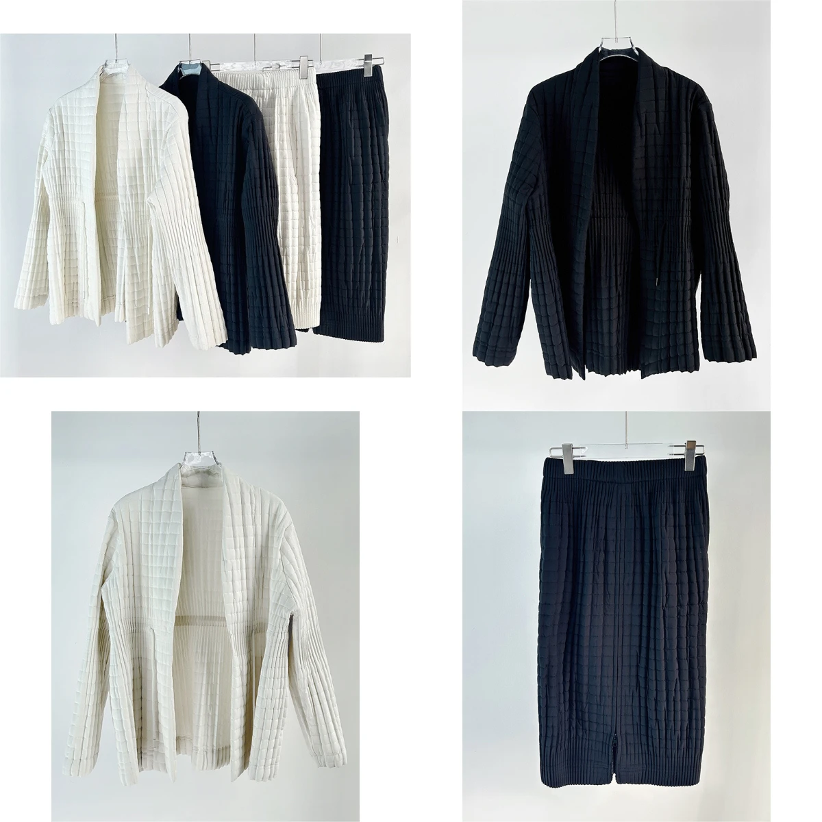 

Miyake Pleats 2026 New Fall Japanese Handmade Pleated Cotton Jacket Silhouette Cotton Jacket Minimalist Zipper Half-skirt Pleat
