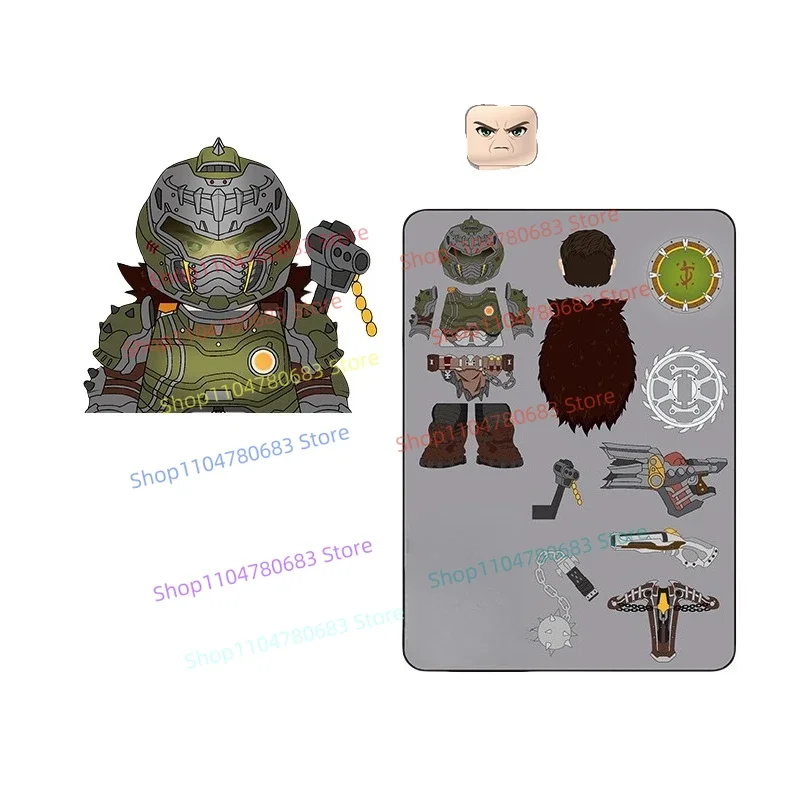 MOC Military New Building Blocks Doll Third-party Production Power Mecha Exoskeleton Mosaic Toy Ornaments Collection