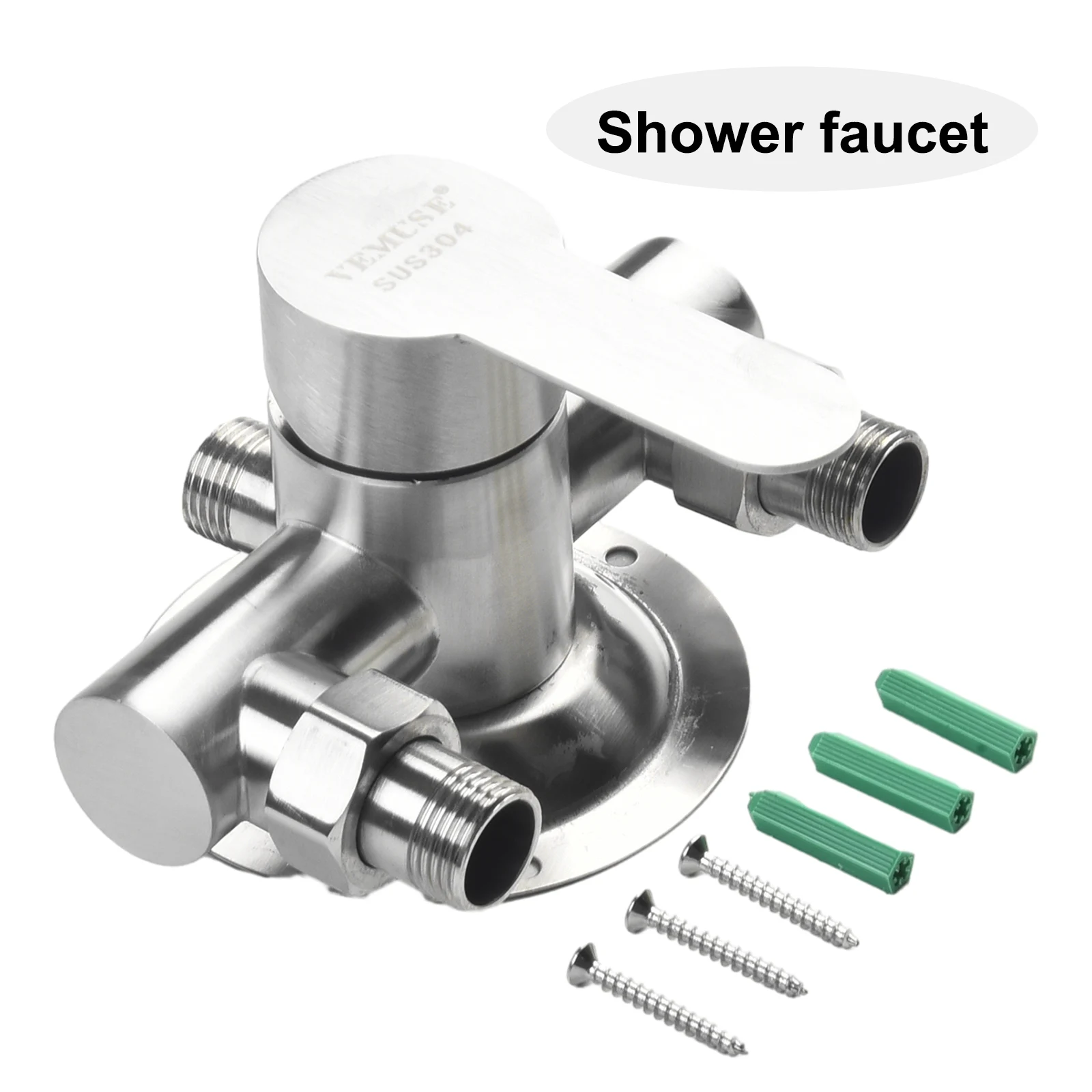 

1pcs Shower Faucet Mixer Valve Stainless Steel Hot And Cold Water Mixer Valve Wall Mounted Mixing Valve Tap 1pcs Shower Faucet