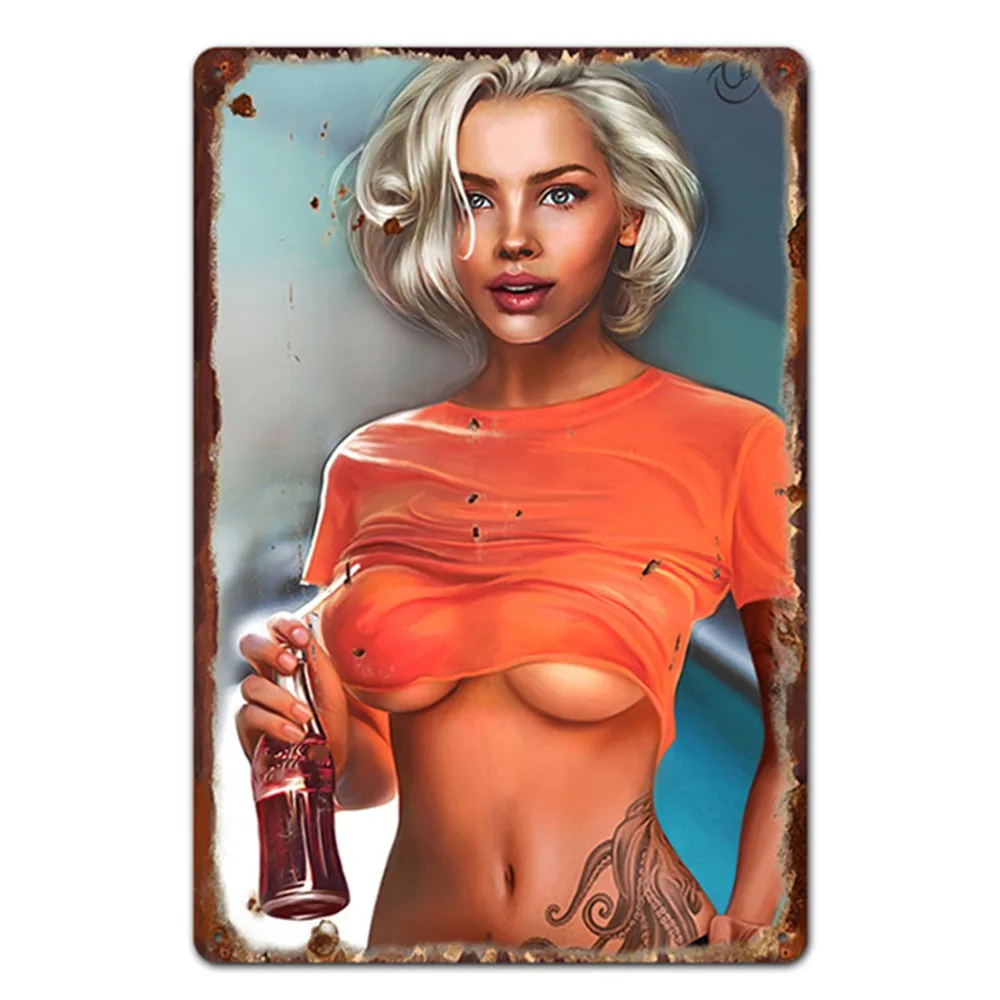 Bebida Coca-Cola carteles de estaño placas de Metal Retro pintura de hojalata para garaje hombre cueva garaje cafetería Pub Club, decoración de tienda de bebidas Plaq