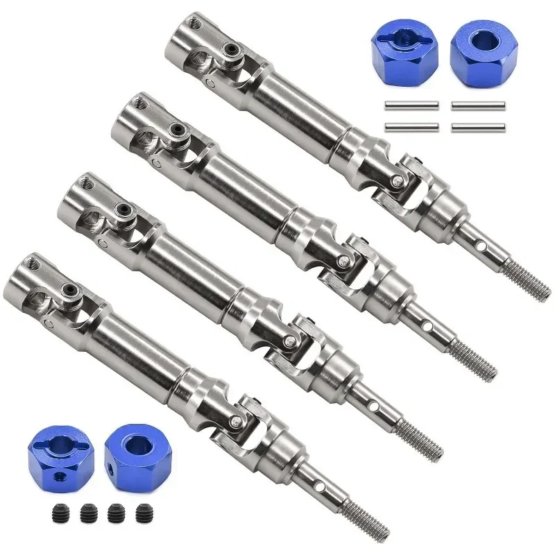 TRXS Mini Maxx 4x4 Steel CVD Driveshafts & Hubs Set - 4PCS High-Strength Alloy, Spline Design