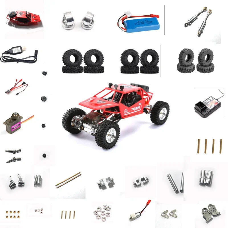 Z2 DasHex 4WD Climbing Car 1/24 Full Metal RC Crawler Car Accessories Shock Absorber Motor Steering Gear Car Shell Receiver Hub