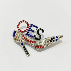 OES Order of the Eastern Star Diamond Letter High Heels Brooch