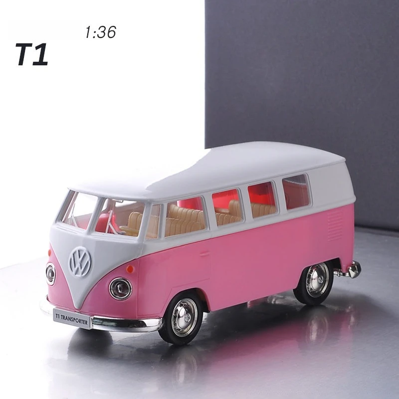 

Модель автобуса T1 (1:36), имитация из сплава, миниатюрная игрушка, коллекционная модель, подарок для детей