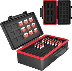 36 Slots Memory Card Case Holder Water-Resistant Anti-Shock Storage for 21 SD/SDHC/SDXC Memory Cards & 15 Microsd TF MSD Cards