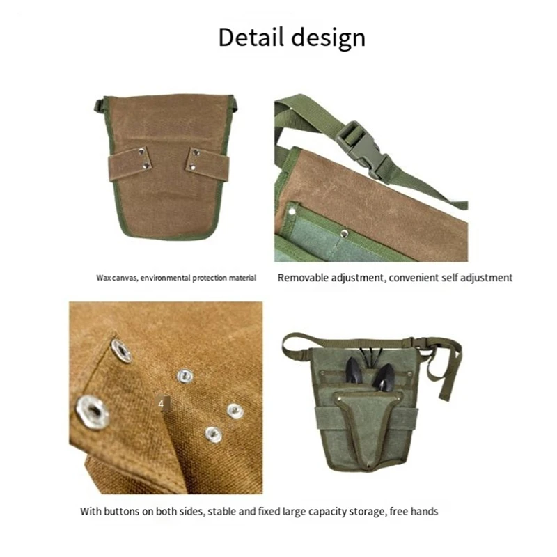 Multi-Pockets Canvas Tool Bag With Belt Tool Pouch Gardener Electrician Organizer For Garden Tools