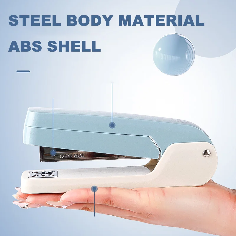 HUAJIE 360° Rotating Stapler, 3 Angles 45°/90°/Standard, Fits 24/6 & 26/6 Staples, Metal+ABS, Staples 25 Sheets