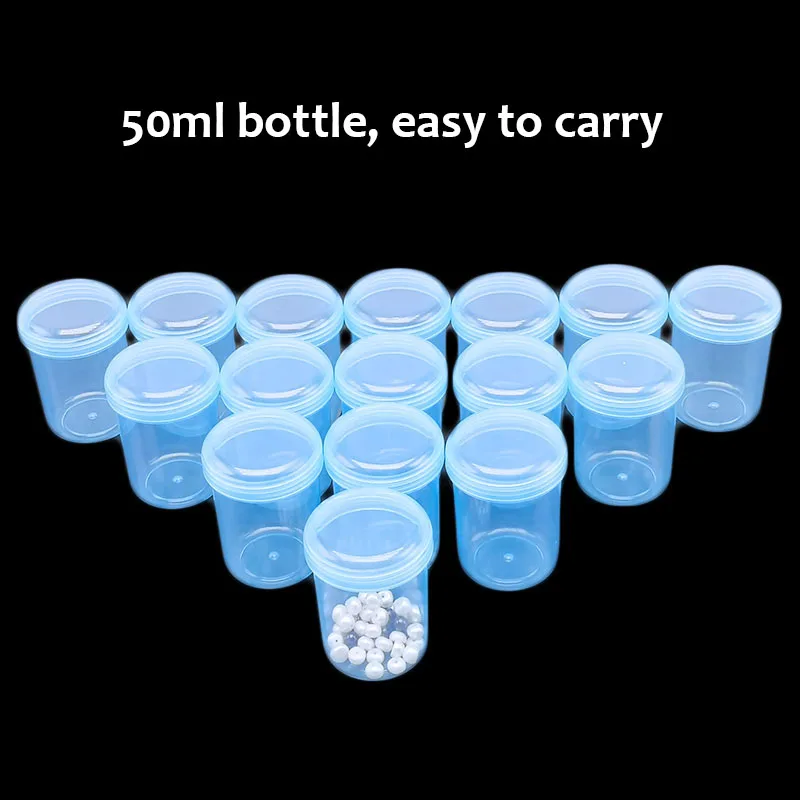 Large Capacity Blue Bottles For Diamond Painting Tools Embroidery Accessories Container Bottles Crystal Bead Storage Jar