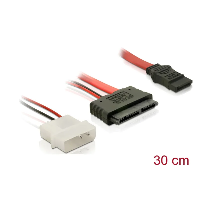 Cable Micro SATA macho + 2 pines de alimentación 5 V SATA 7 pines para disco duro SSD de 1,8 pulgadas 30 cm