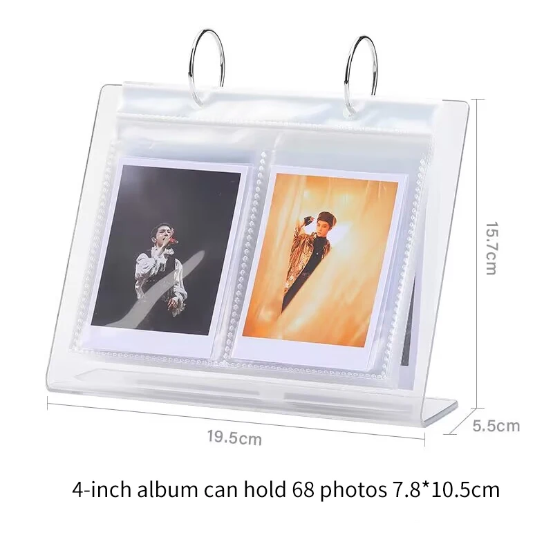 Ins Flip Photo Frame Acrylic Desktop Standing Mini Calendar Polaroid Album 3 Inch 4 Inch 5 Inch 68 Frame Photo Display Stand