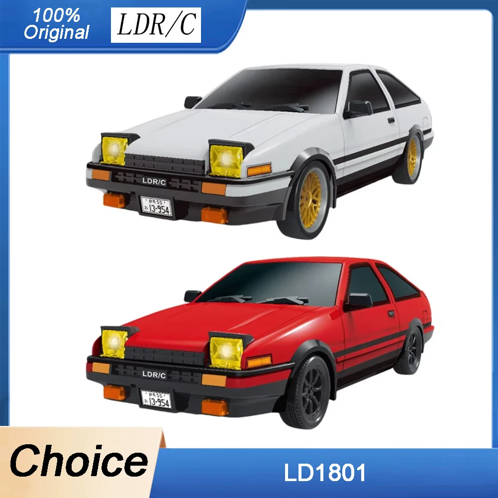 

LDRC LD1801 AE86 1:18 Remote Control Drifting Car with Gyroscope, LED, 2.4G Remote Control and Tires, RC Car Kids Toy Gift 1