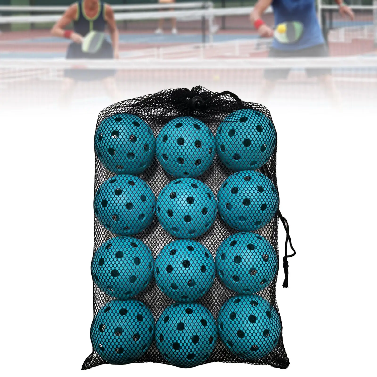 12 Pieces Pickleball Balls Training Pickleball Pickle Balls 40 Holes Hollow Ball Competition Ball Fitments for Outdoor Courts