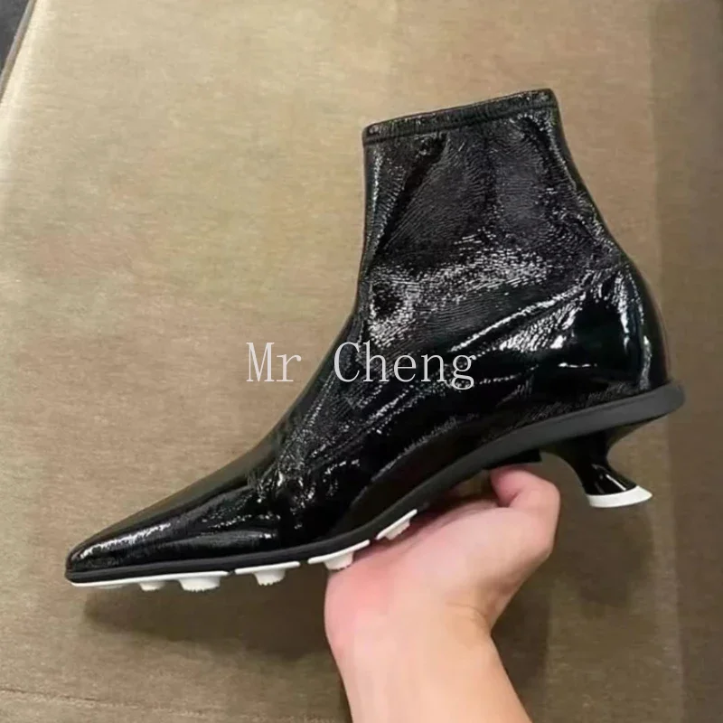 

Spring Autumn 2025 Black Sexy Brand Design New Boots Short Leg Stiletto Heeled High Heel Boots Knee High Boots Women Designer