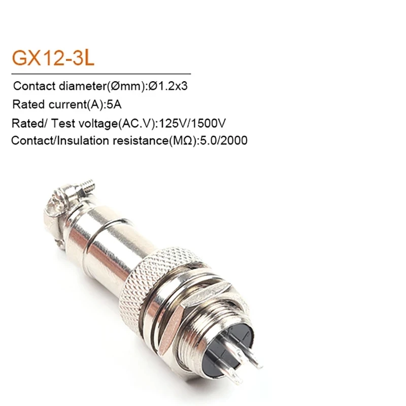 1set GX12 Nut Type 2/3/4/5/6/7 Pin Male + Female 12mm Circular Aviation Connector Screw Plug Panel Mount Socket& Plug