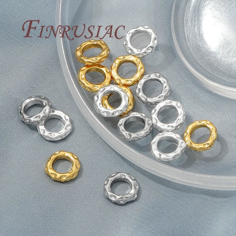 Separatoren für Armbänder, 18 Karat vergoldet, 5,7 mm, 7,7 mm, Abstandsperlen, Schmuckzubehör, Perlentrenner, Metallperlen, DIY-Zubehör – Detail 20