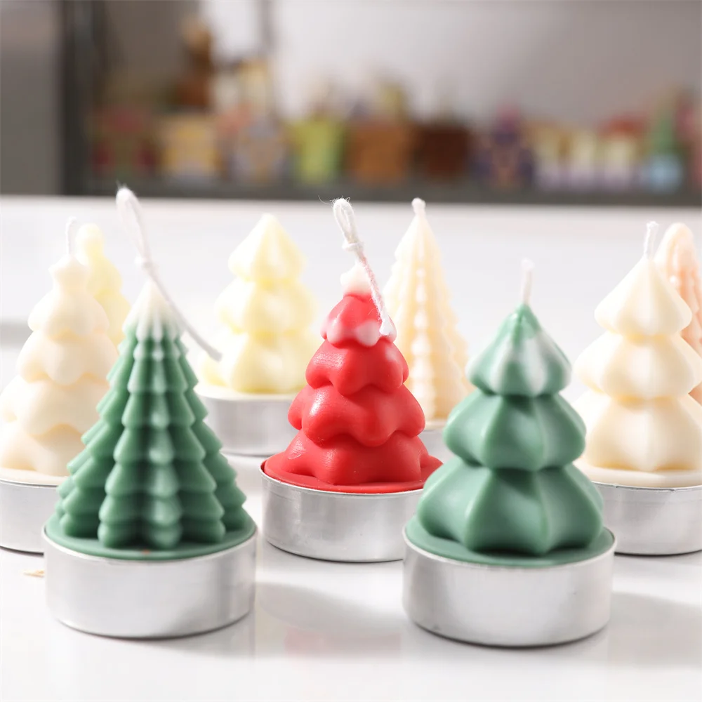 Mini Christmas Tree Silicone Mold DIY Scented Candle Soap Mould Handmade Christmas Candle Making Mould Supplies