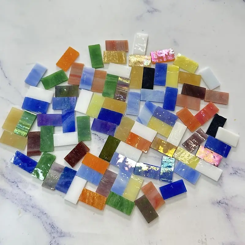

100g Glitter Glass Mosaic Tiles Multi Color Mosaic Piece DIY Mosaic Making for mica Craft Hobby Arts Home Decoration arte 917
