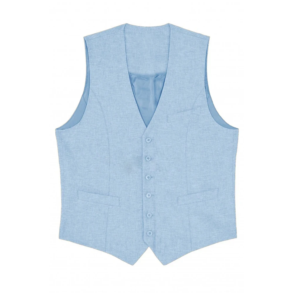 سترة كتان للرجال بدلة صدرية للرجال فستان رجالي جيليه بدون أكمام أنيق للعمل كلاسيكي