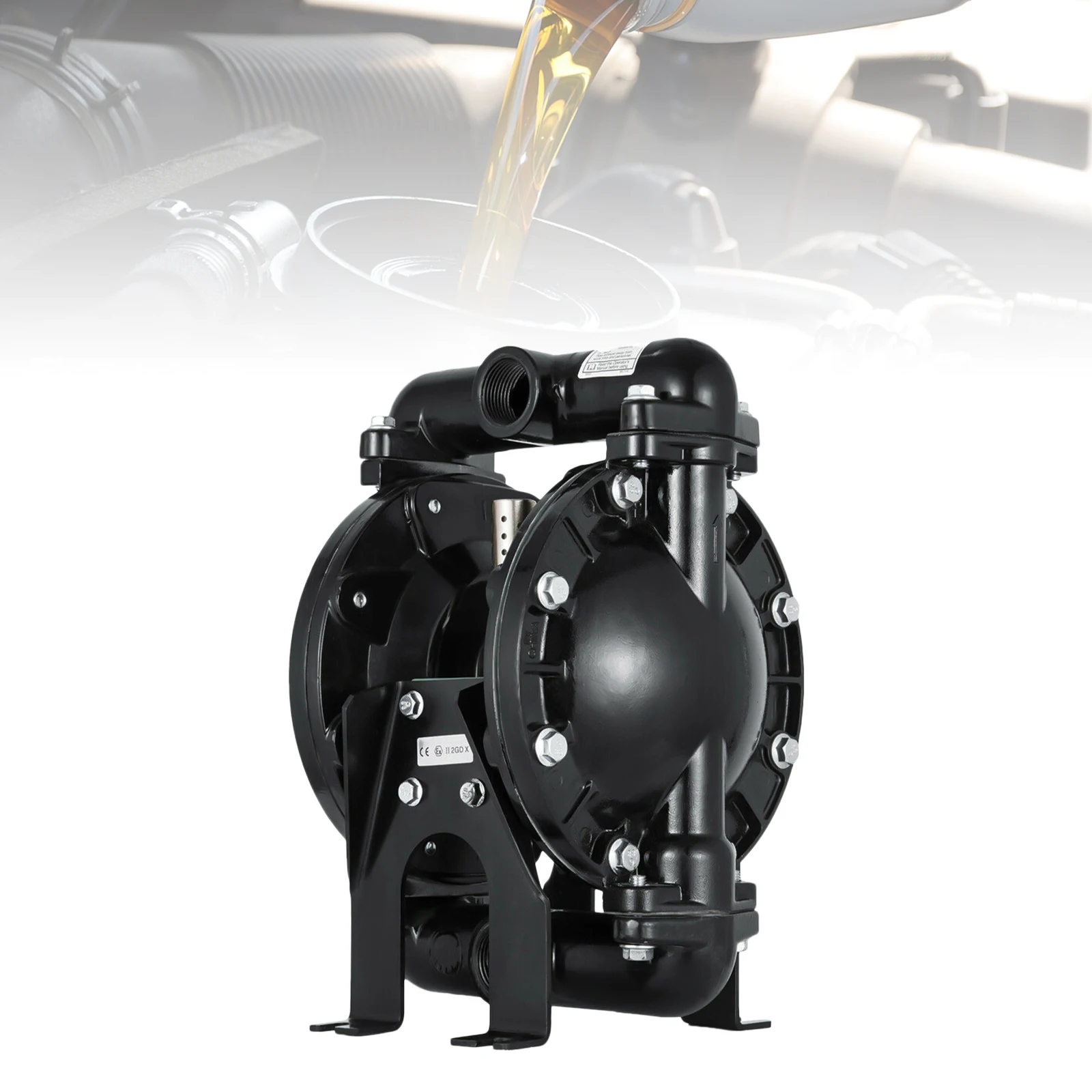 120PSI Air Operated Diaphragm Pump Pneumatic Diaphragm Pump for Water, Low-viscosity Petroleum-based Fluids