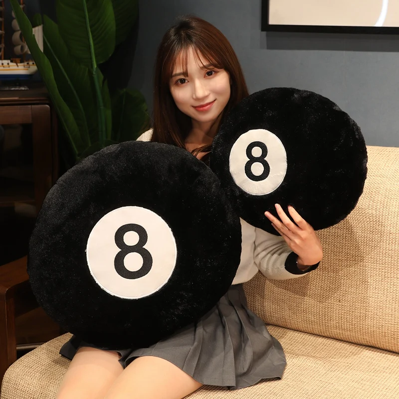 35/50CM Simulation Billiards 8 Ball Plush Pillow Stuffed Soft Toy Eight Balls Pool Players Home Decor Indoor Sport Creative Gift