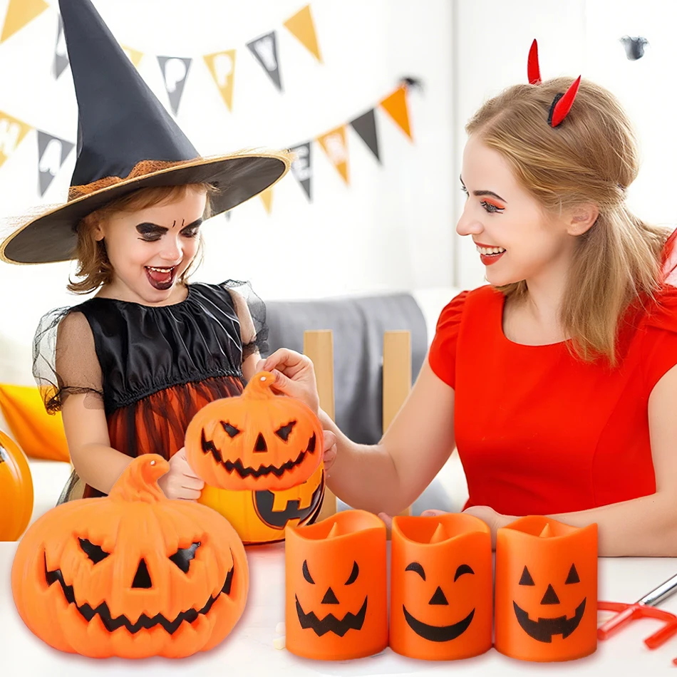 Halloween-Geistergesichtslampe für Kinder, neue Kürbislaterne, Balkon, Schlafzimmer, Garten, Partydekoration, Atmosphärenlicht, Geschenk