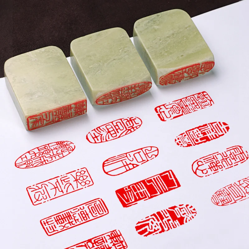 Qingtian Stone Finished Seal, Portable Rectangle Seal, Chinese Calligraphy, Painting Stamps, Chapter 4x1.5 cm