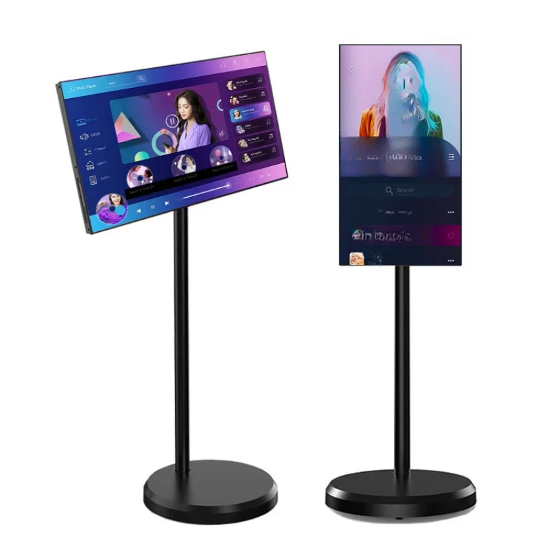 1.5 Inch Display Lcd Touch Screen Indoor Android 12 Advertising Digital Signage Portable Mobile Floor Standing Smart TV