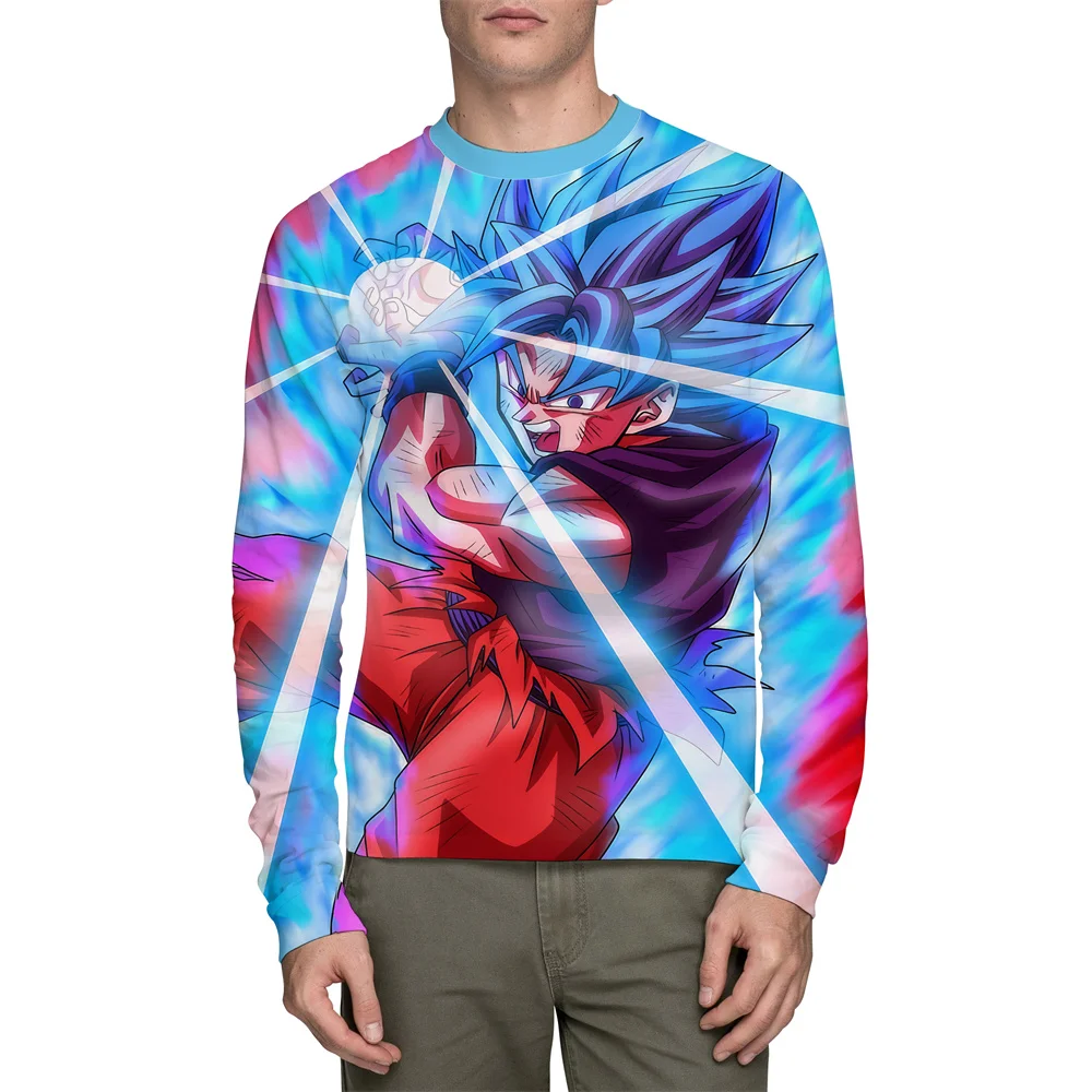 Animation Dragon Ball Peripheral Long sleeve T-Shirts 3D Double-sided Dragon Pattern Printed Summer Men's Women's