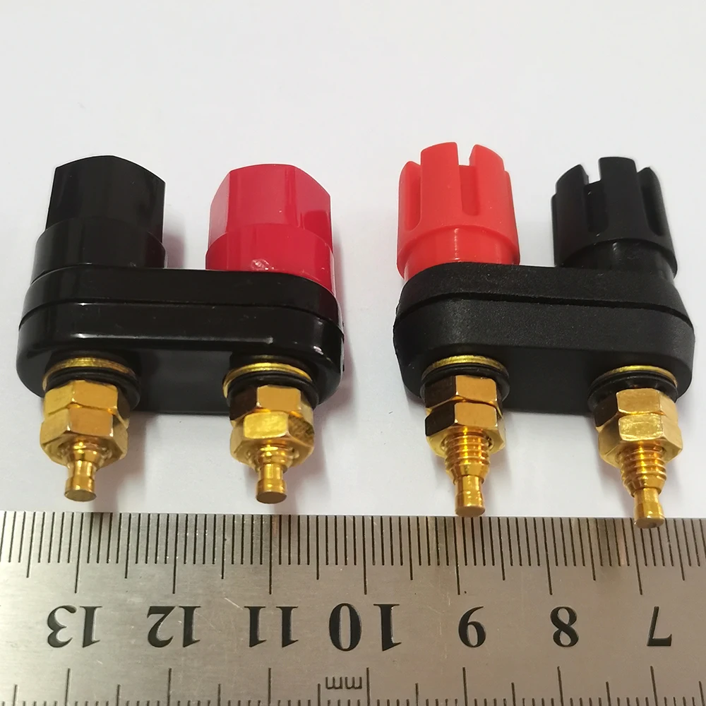 1PC Lautsprecher-Audioverstärker-Anschluss, doppelt integrierter Klemmenanschluss, 2-in-1-Bananenbuchse, 4 mm, rot, schwarz, doppelter Sechskant-/Pflaumenkopf – Detail 2