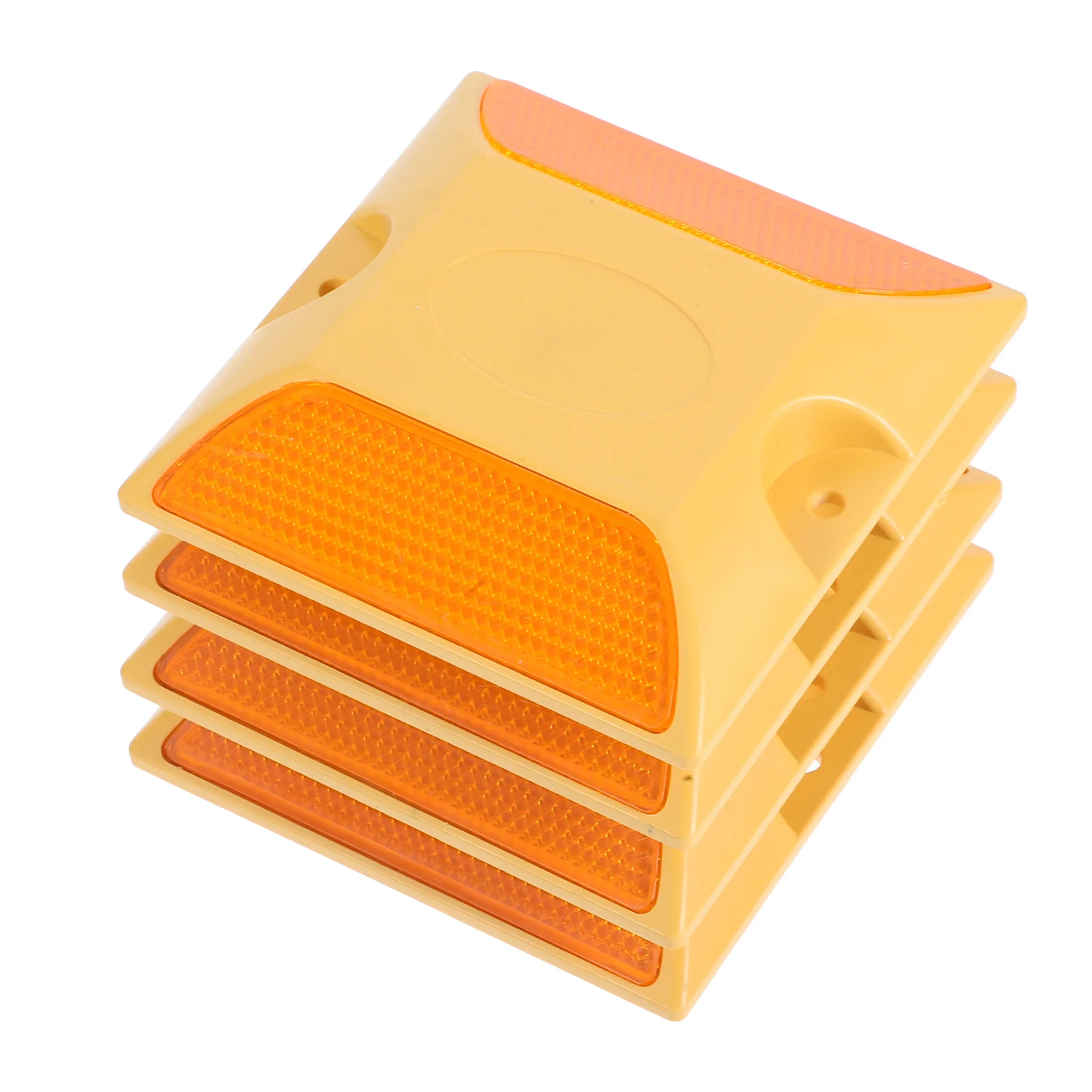 4 Pcs Reflective Road Studs High Visibility Delineator Markers ABS Plastic Lasting Driveway