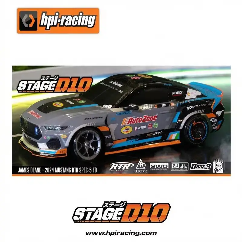 New 1/10 HPI Stage D10 JD Coating Remote Control High Speed Drift racing Car Simulation Ford Electric Brushless Model With Light